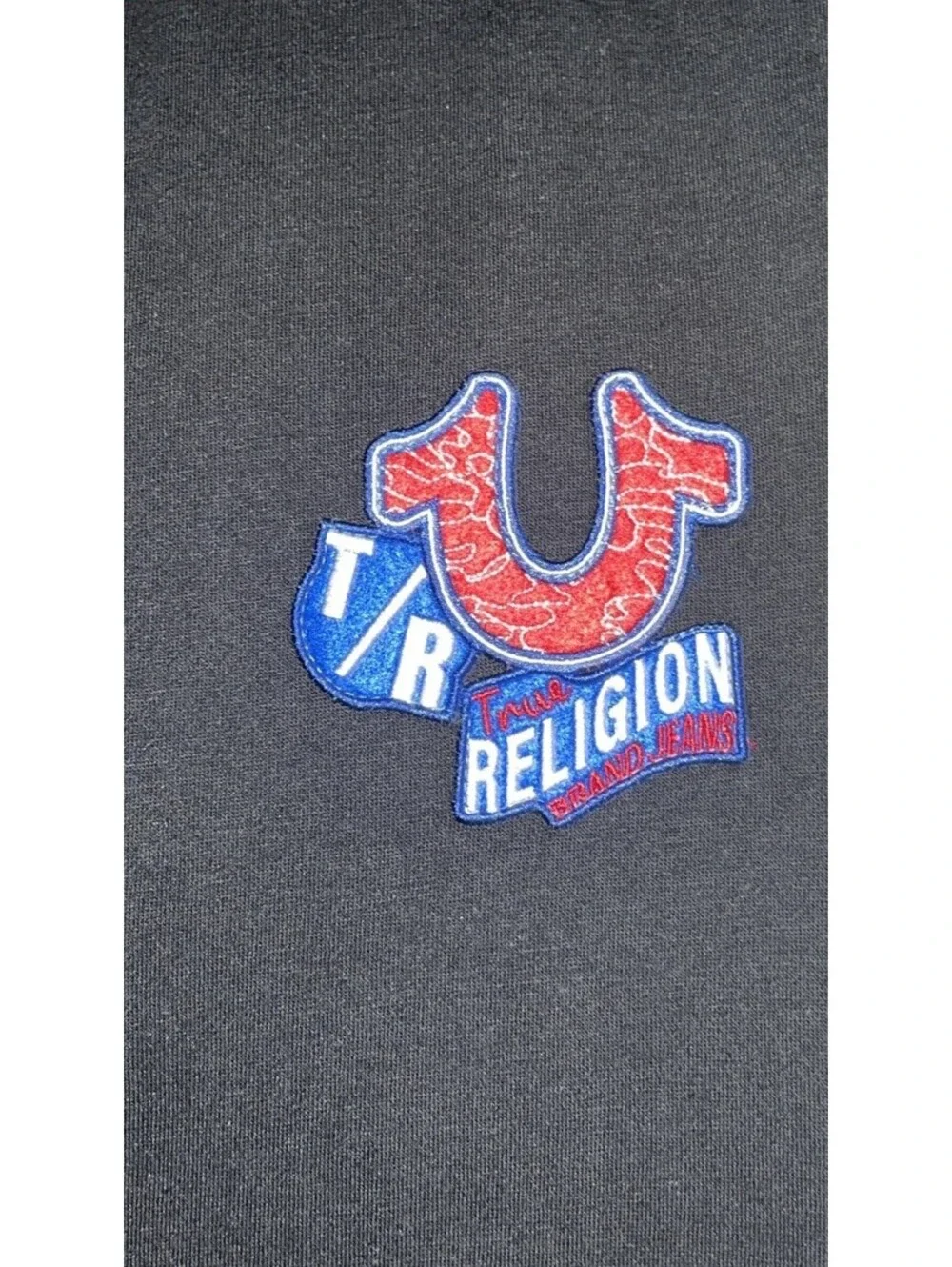True Religion Embroidered Patch Jogger Men’s Large Jet Black MSRP $114